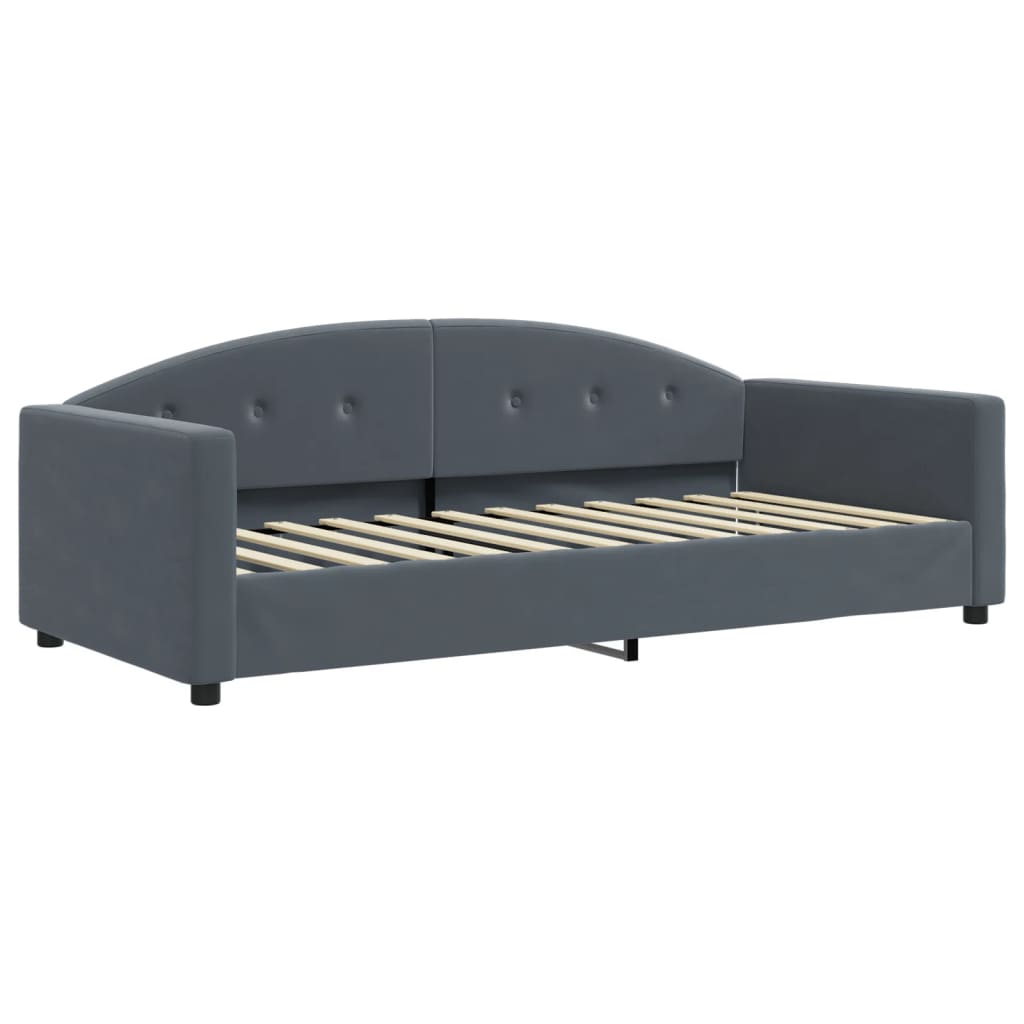 daybed 90x200 cm velour mørkegrå
