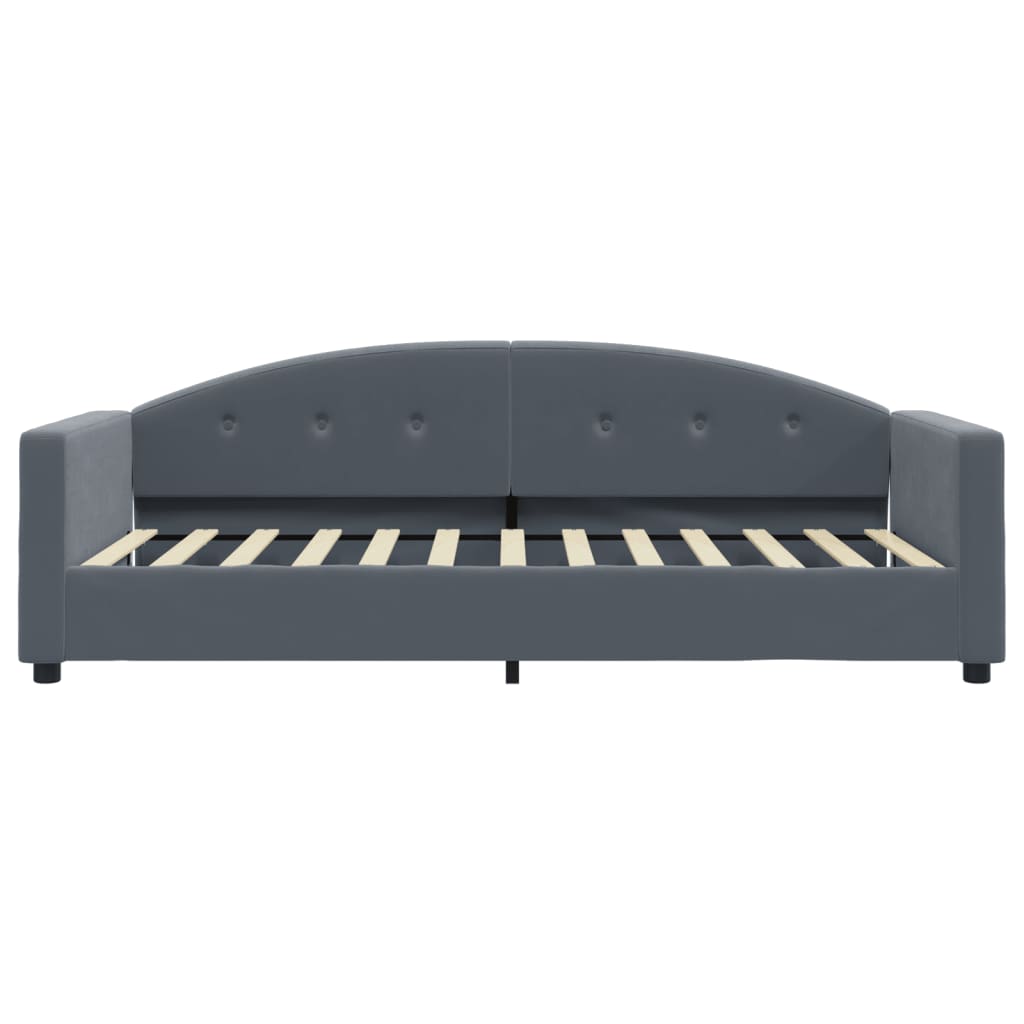 daybed 90x200 cm velour mørkegrå