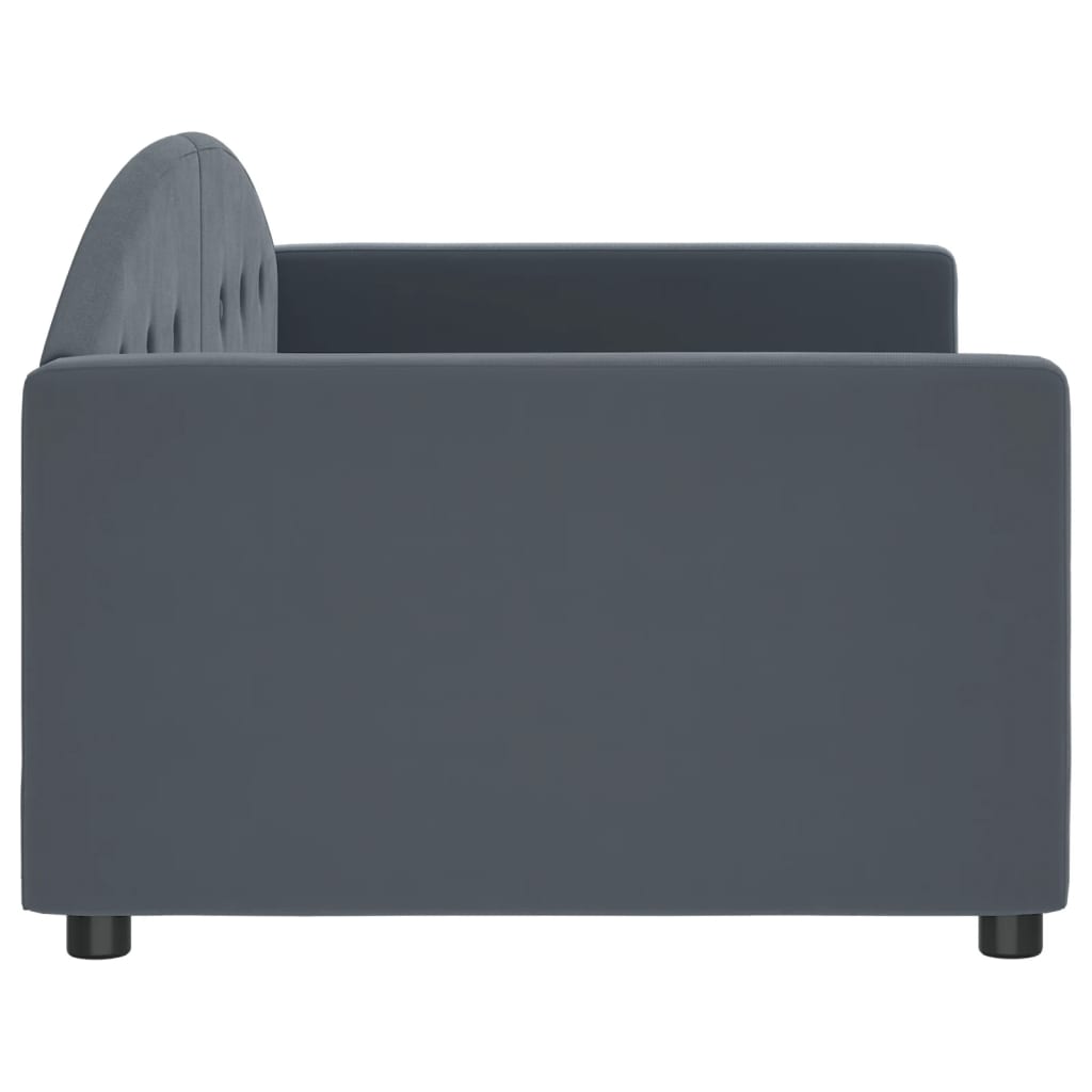 daybed 90x200 cm velour mørkegrå