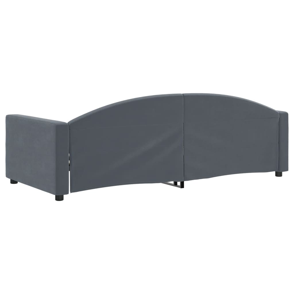 daybed 90x200 cm velour mørkegrå
