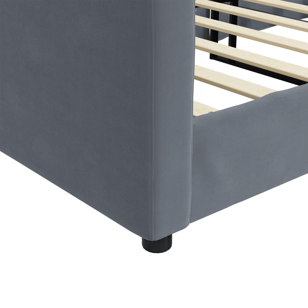daybed 90x200 cm velour mørkegrå