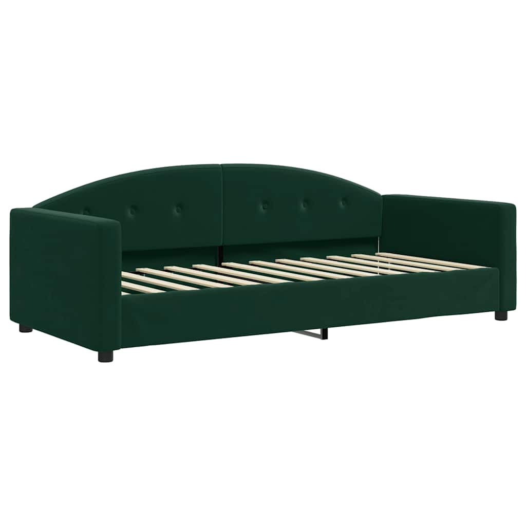 daybed 90x200 cm velour mørkegrøn