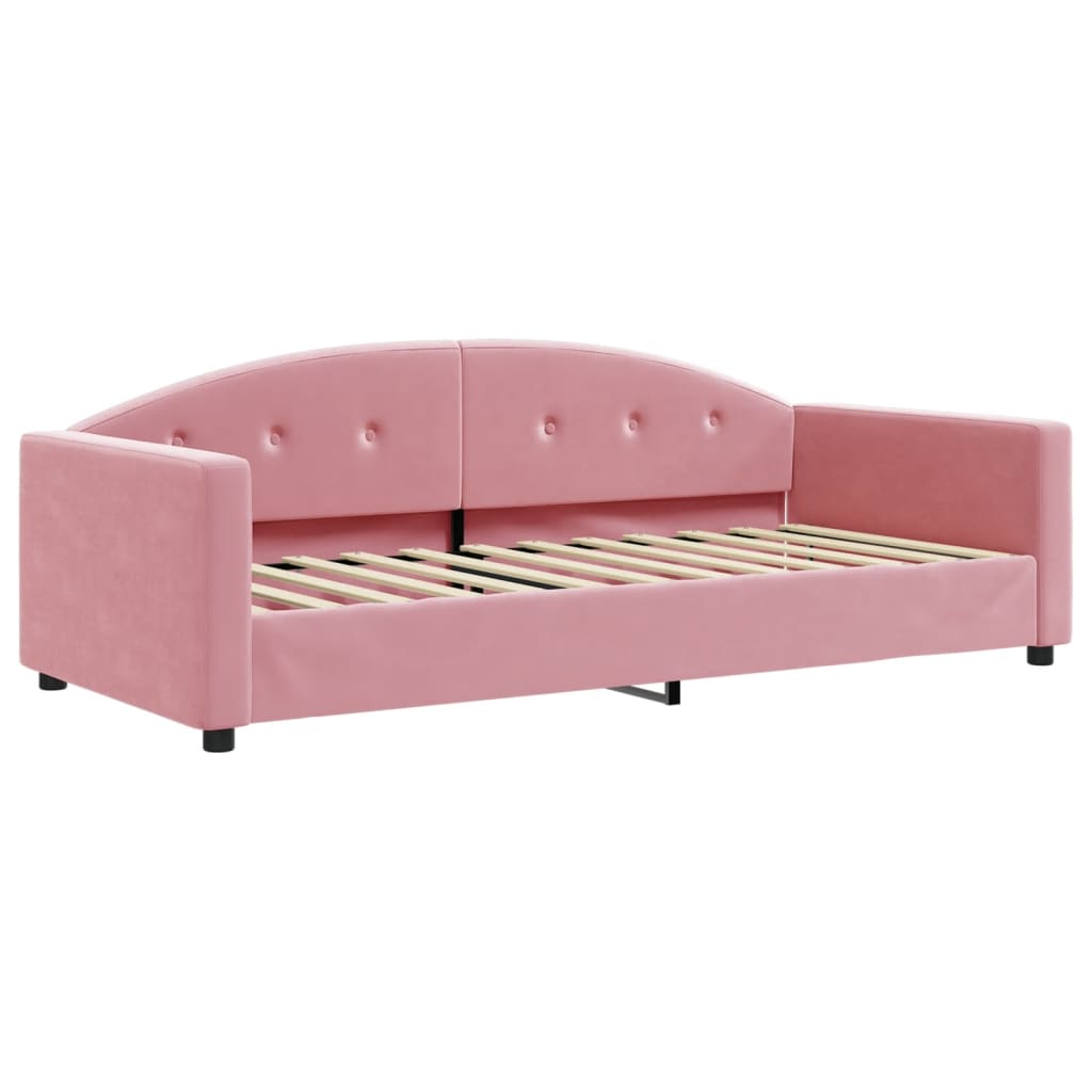 daybed 90x200 cm velour pink