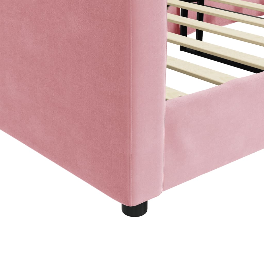 daybed 90x200 cm velour pink
