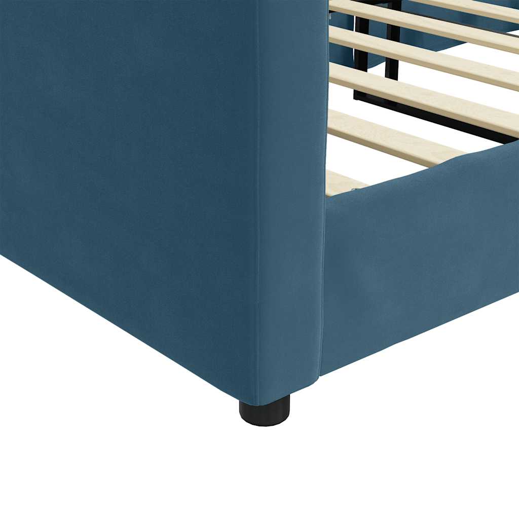 daybed 100x200 cm velour blå