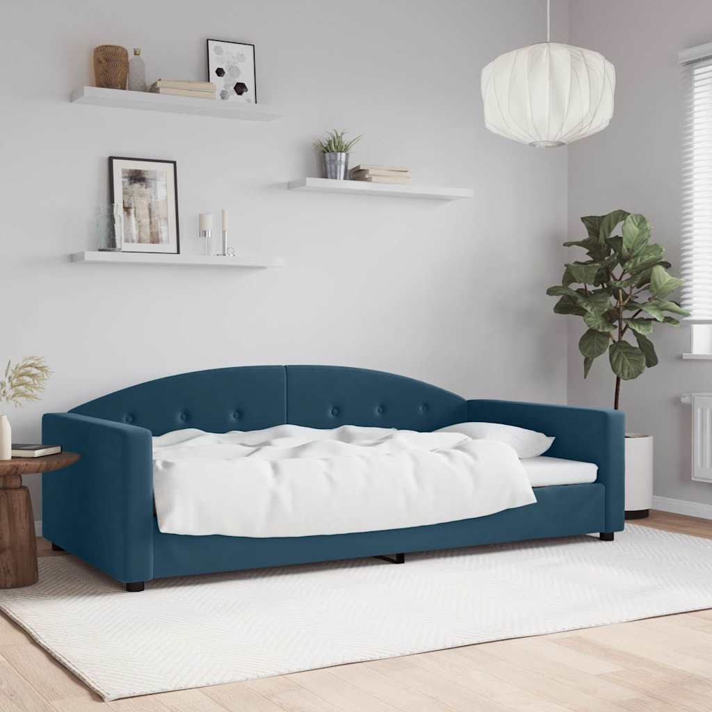 daybed 100x200 cm velour blå
