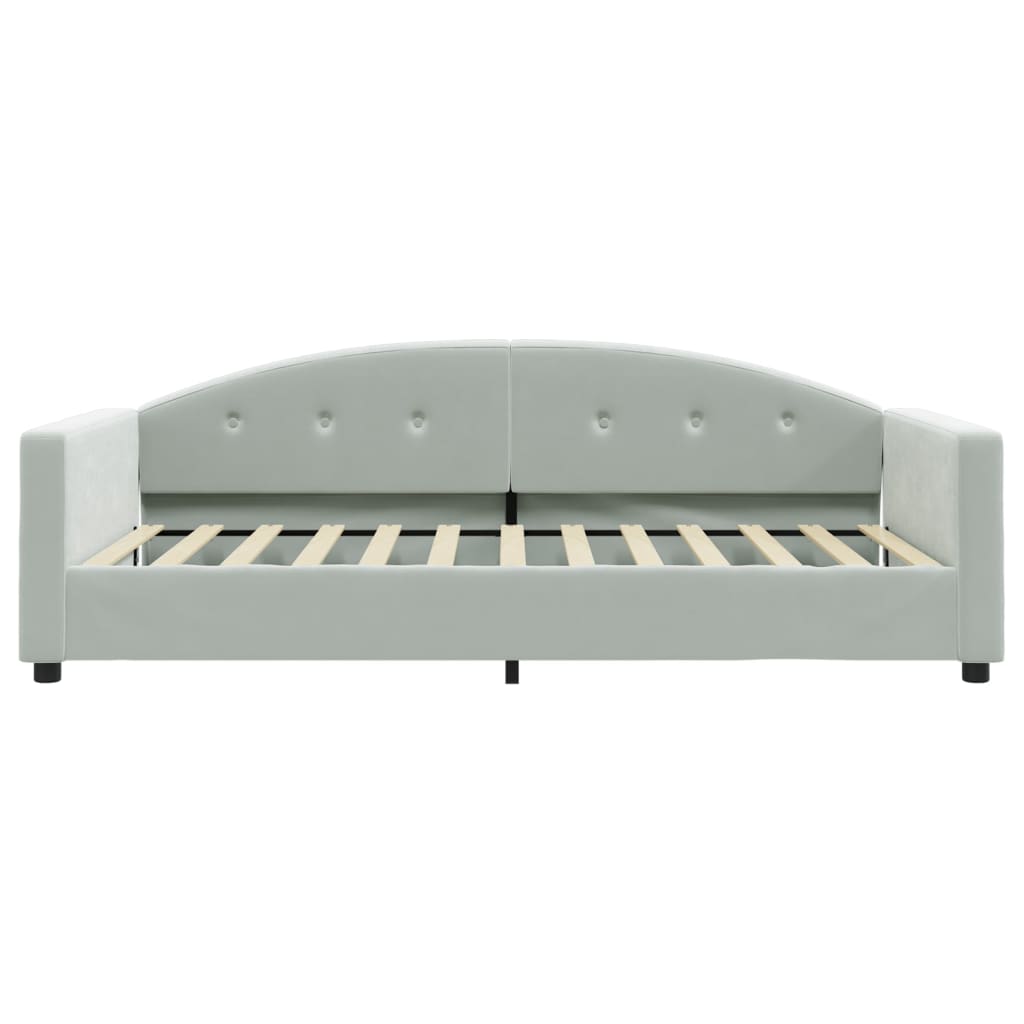daybed 100x200 cm velour lysegrå