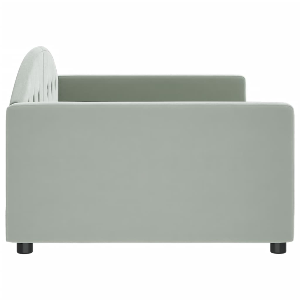 daybed 100x200 cm velour lysegrå