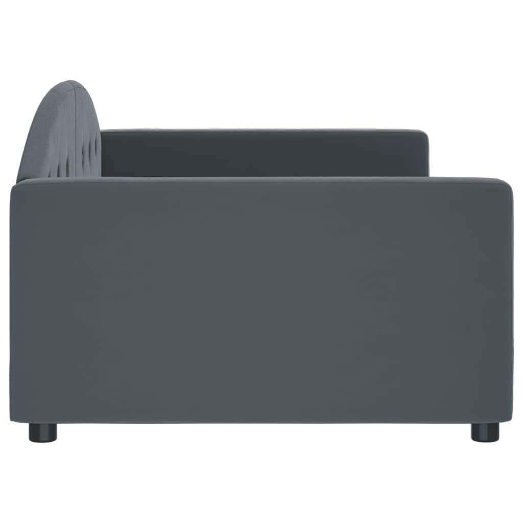 daybed 100x200 cm velour mørkegrå