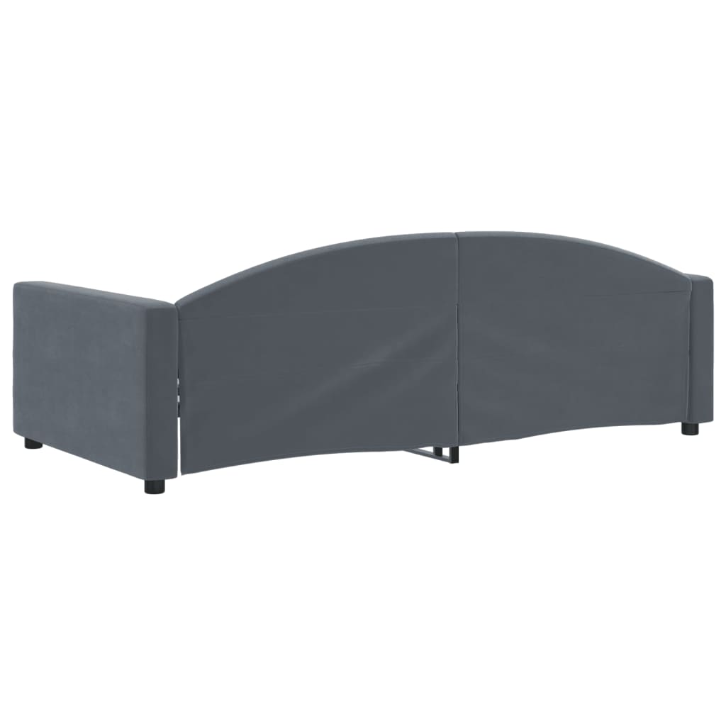 daybed 100x200 cm velour mørkegrå