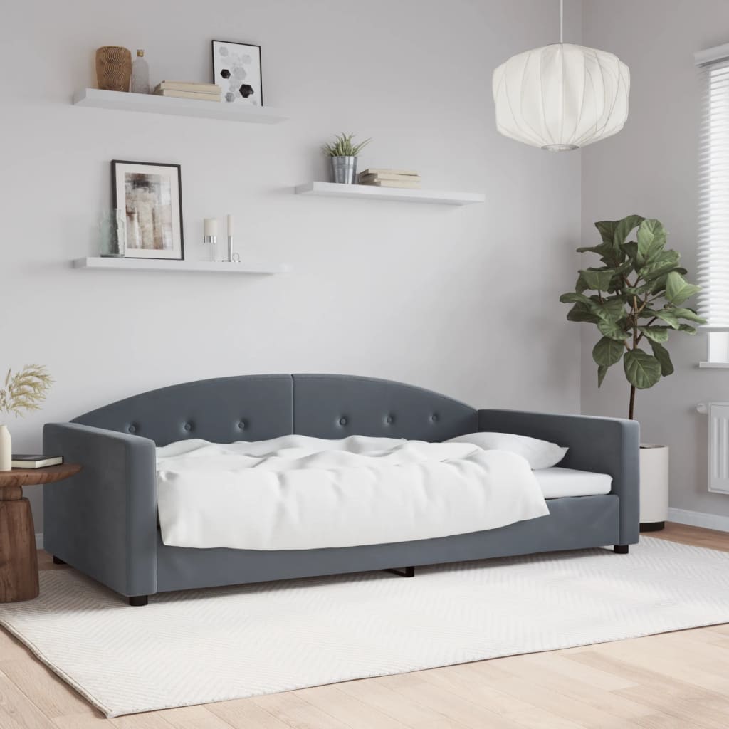 daybed 100x200 cm velour mørkegrå