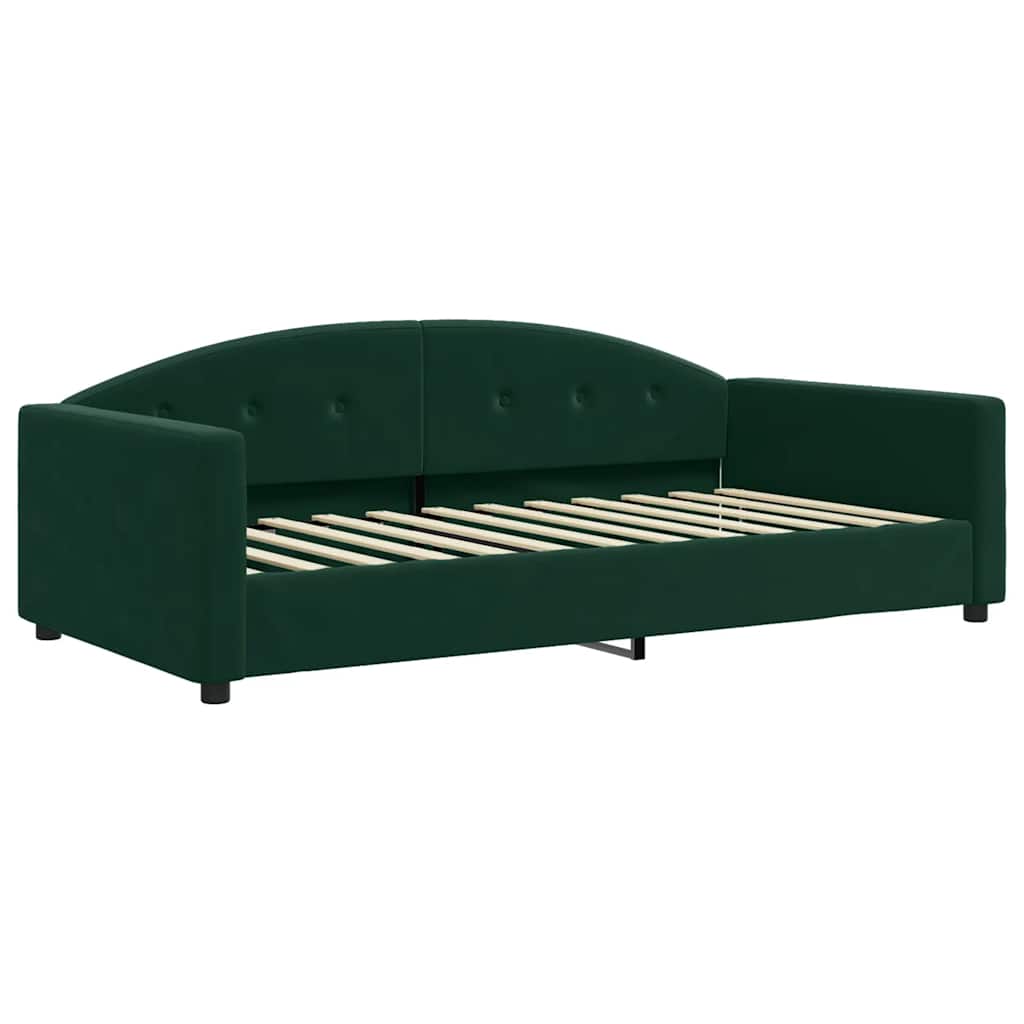 daybed 100x200 cm velour mørkegrøn
