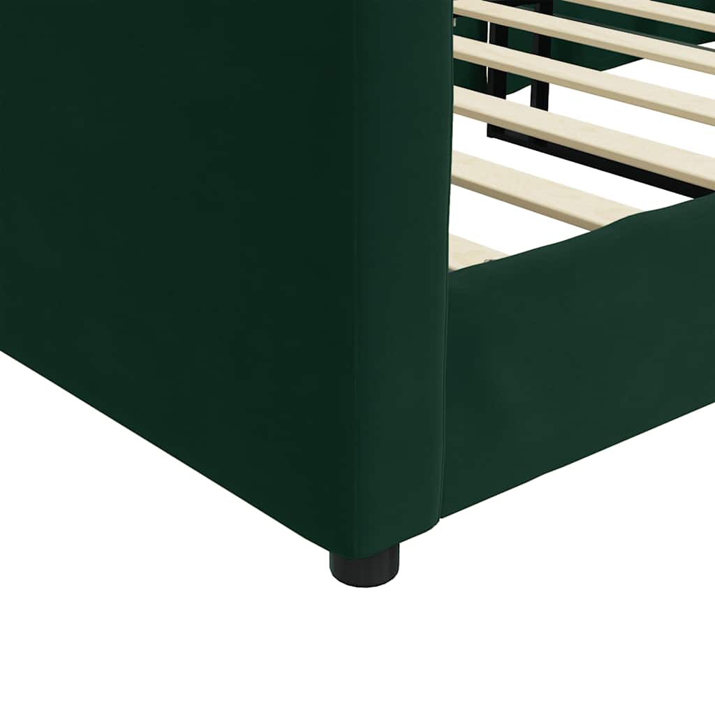 daybed 100x200 cm velour mørkegrøn