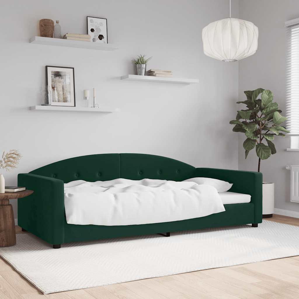 daybed 100x200 cm velour mørkegrøn