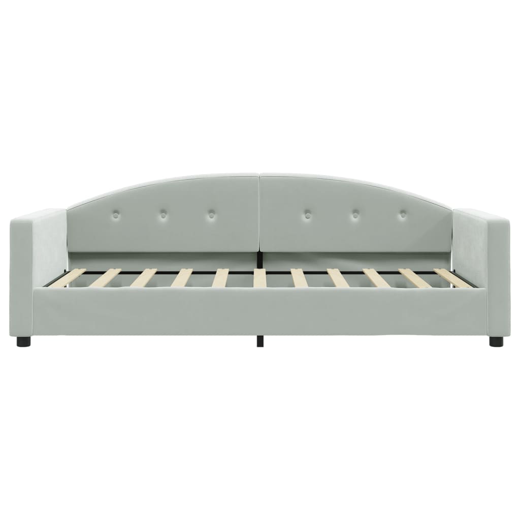 daybed 90x190 cm velour lysegrå