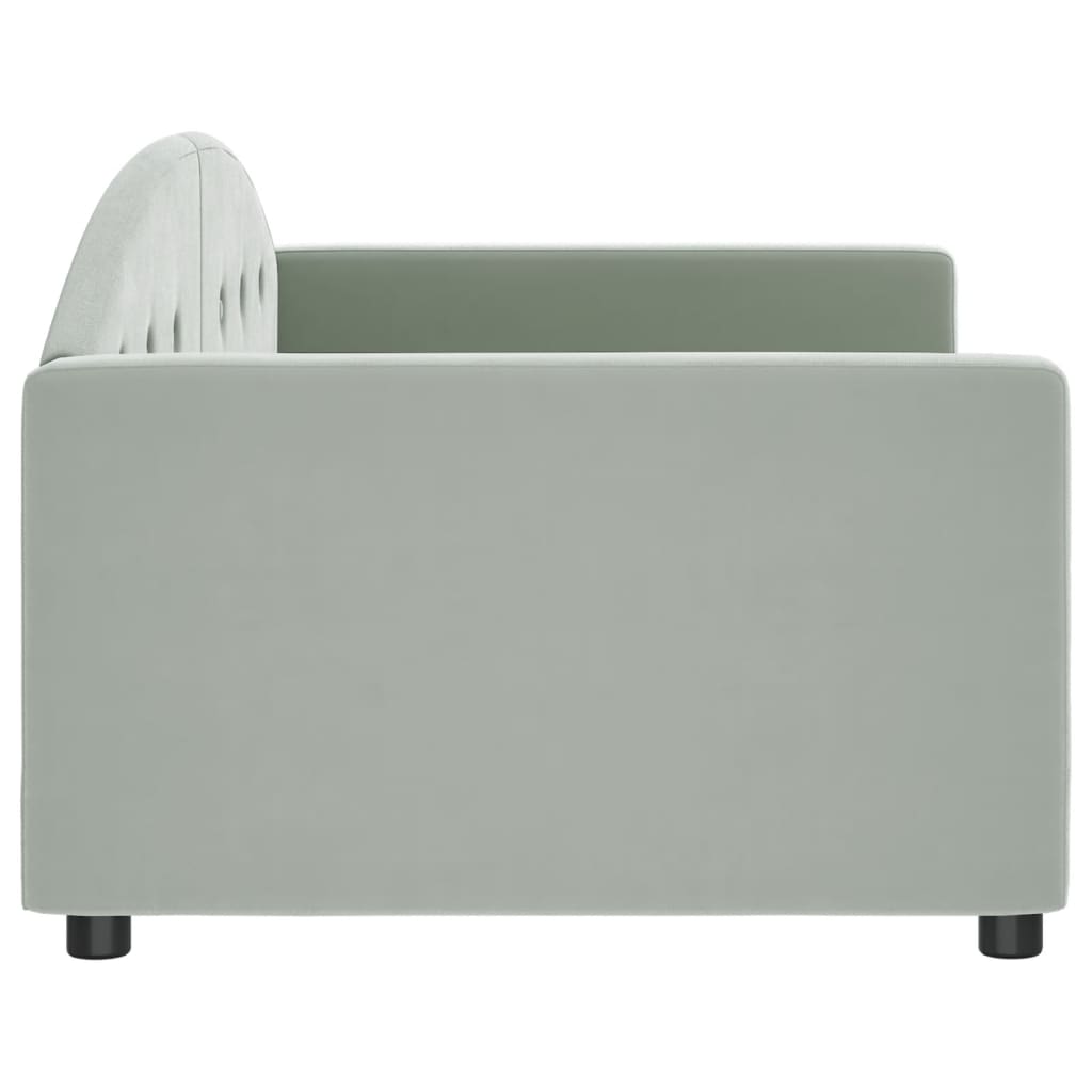 daybed 90x190 cm velour lysegrå