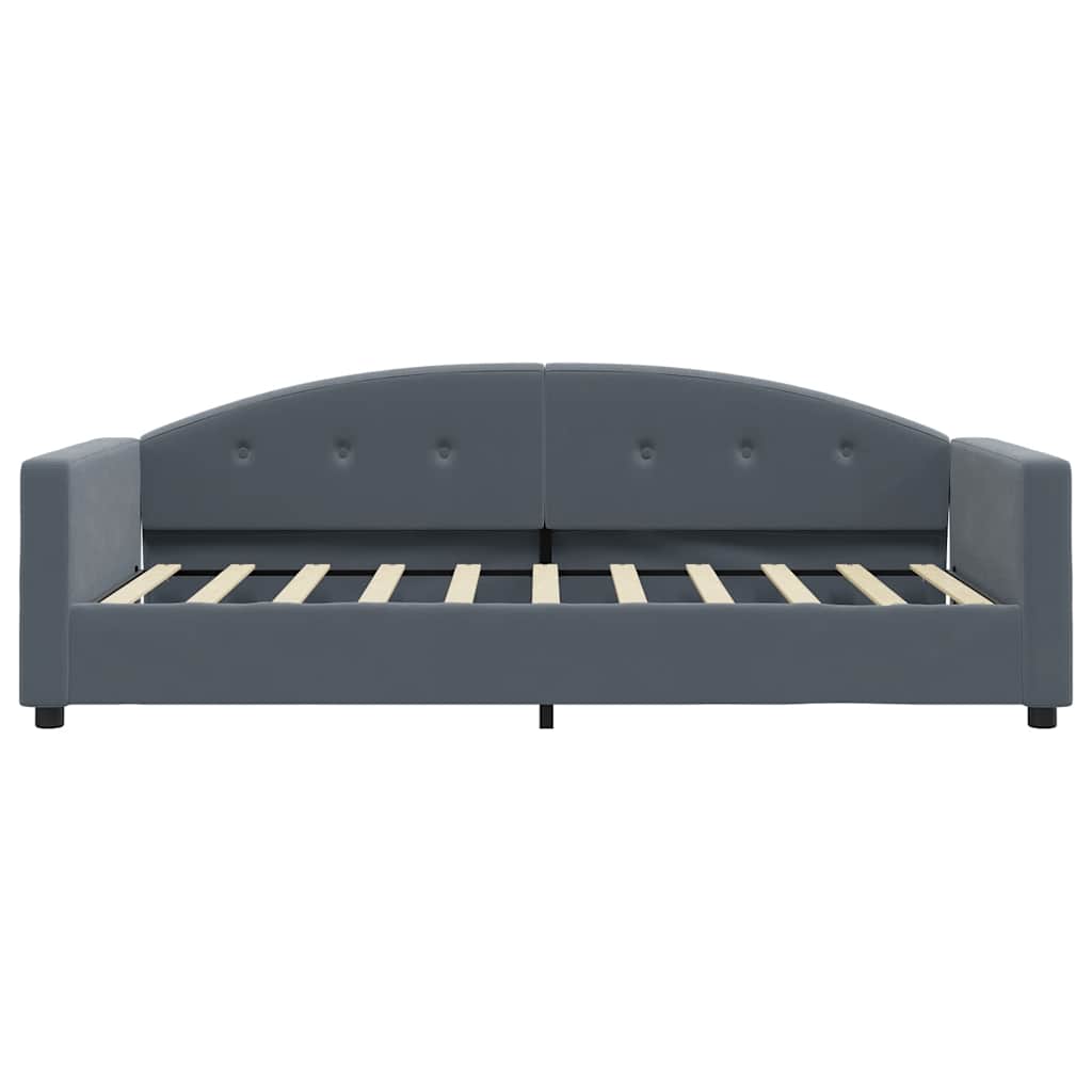 daybed 90x190 cm velour mørkegrå