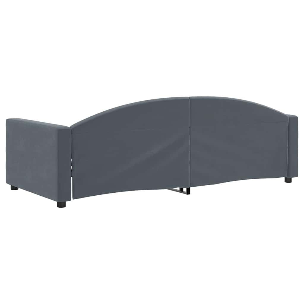 daybed 90x190 cm velour mørkegrå