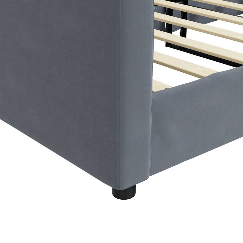 daybed 90x190 cm velour mørkegrå