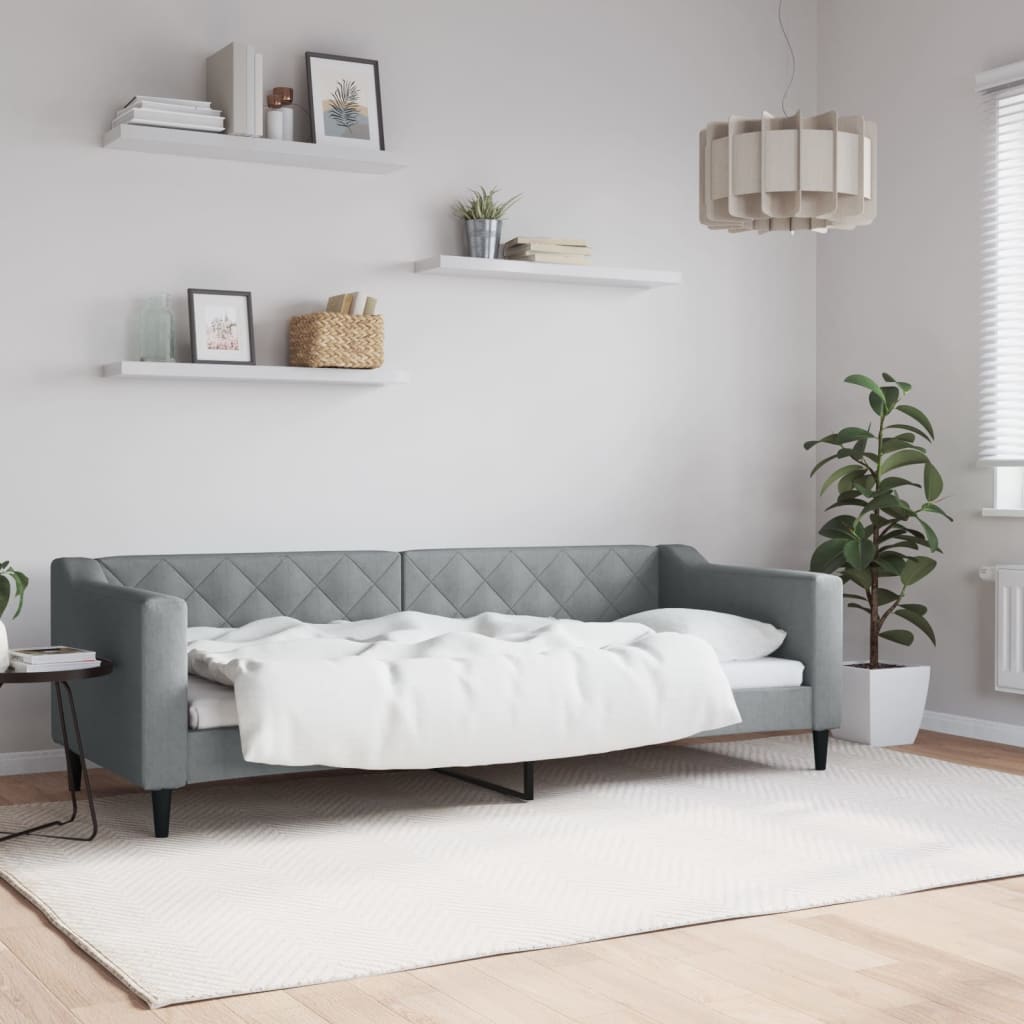 daybed 80x200 cm stof lysegrå