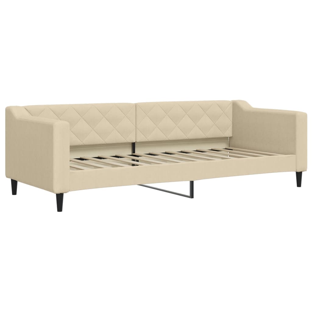 daybed 80x200 cm stof cremefarvet
