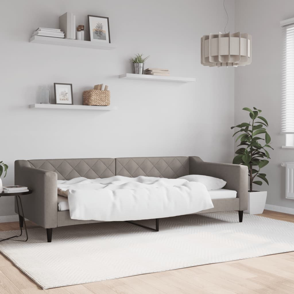 daybed 90x200 cm stof gråbrun