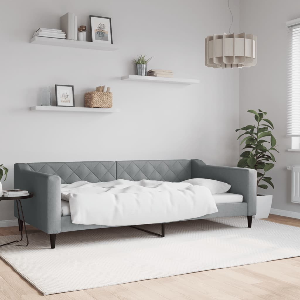 daybed 100x200 cm stof lysegrå