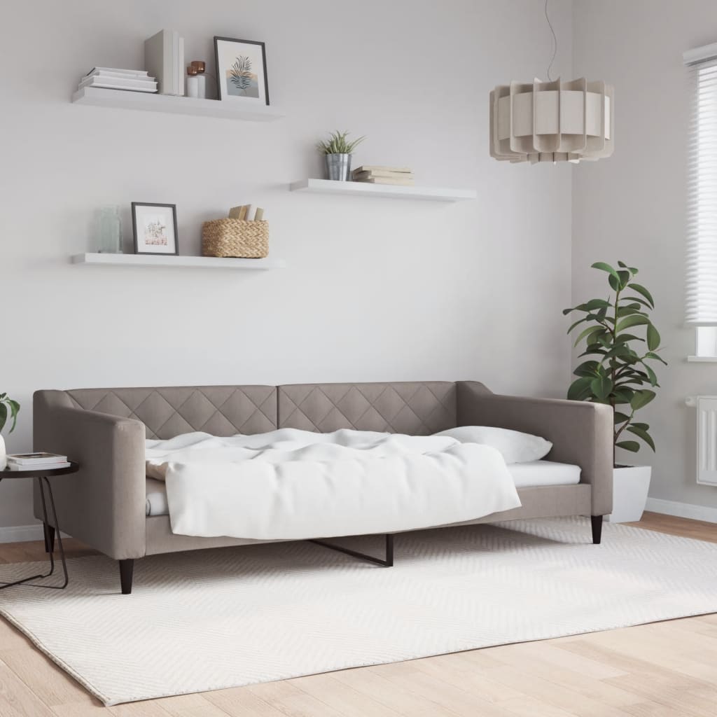 daybed 100x200 cm stof gråbrun