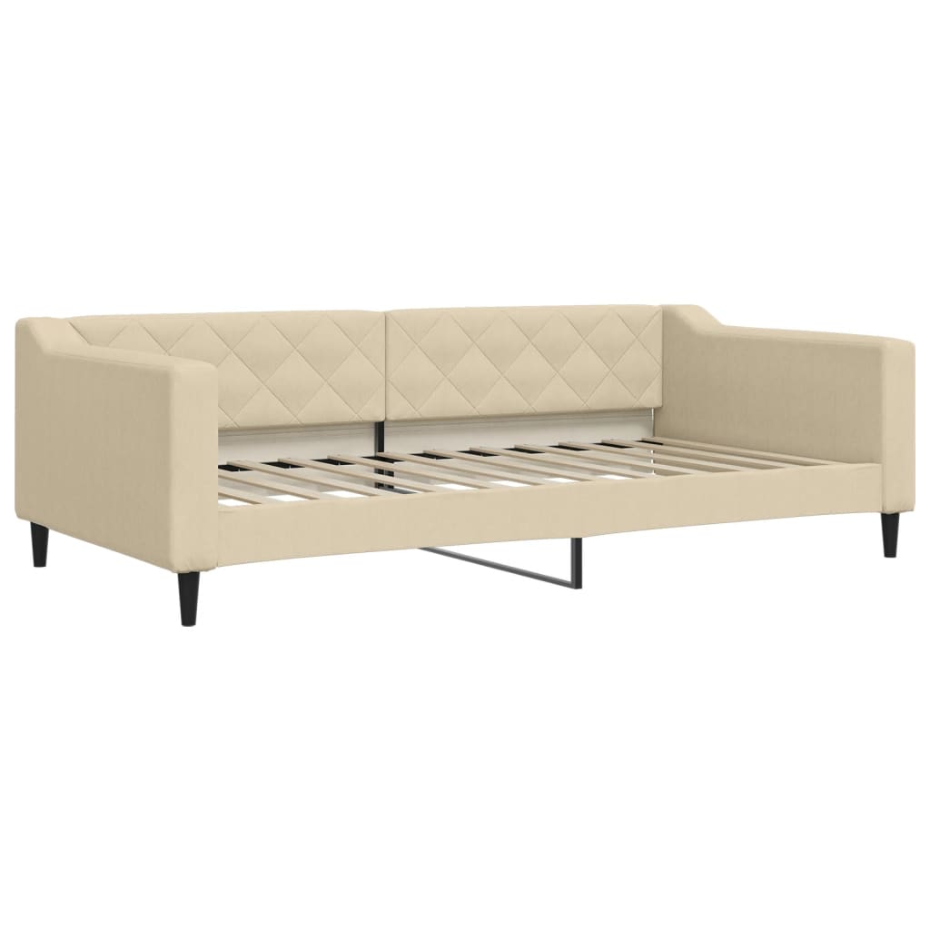 daybed 100x200 cm stof cremefarvet