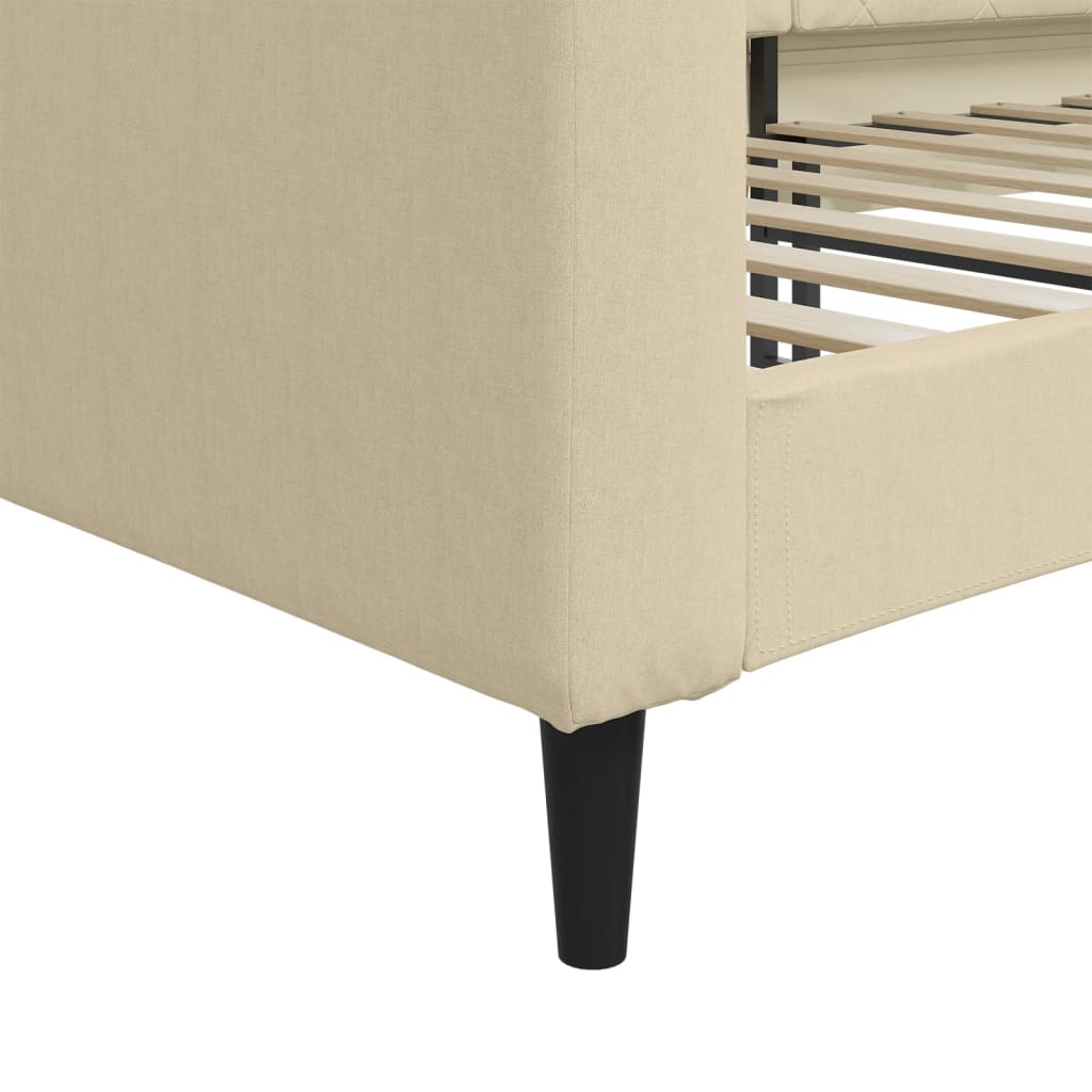 daybed 100x200 cm stof cremefarvet