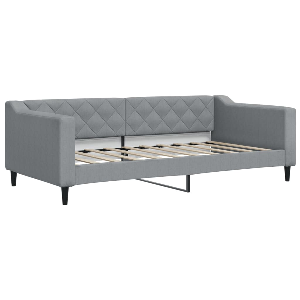 daybed 90x190 cm stof lysegrå