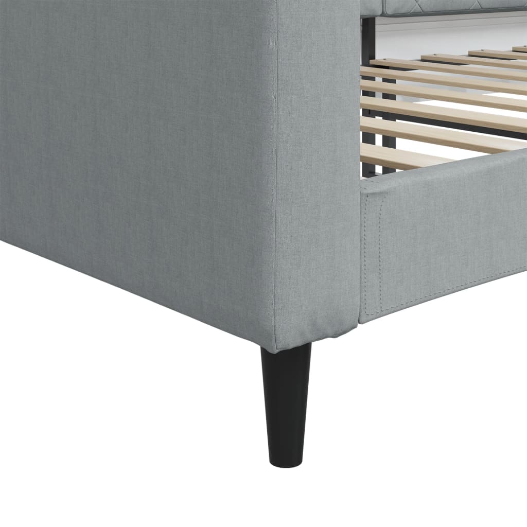 daybed 100x190 cm stof lysegrå