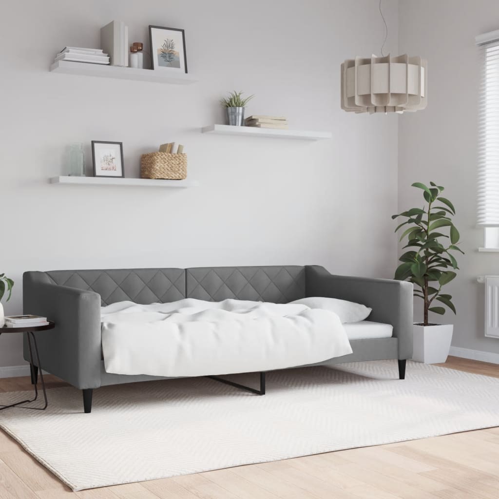 daybed 100x190 cm stof mørkegrå