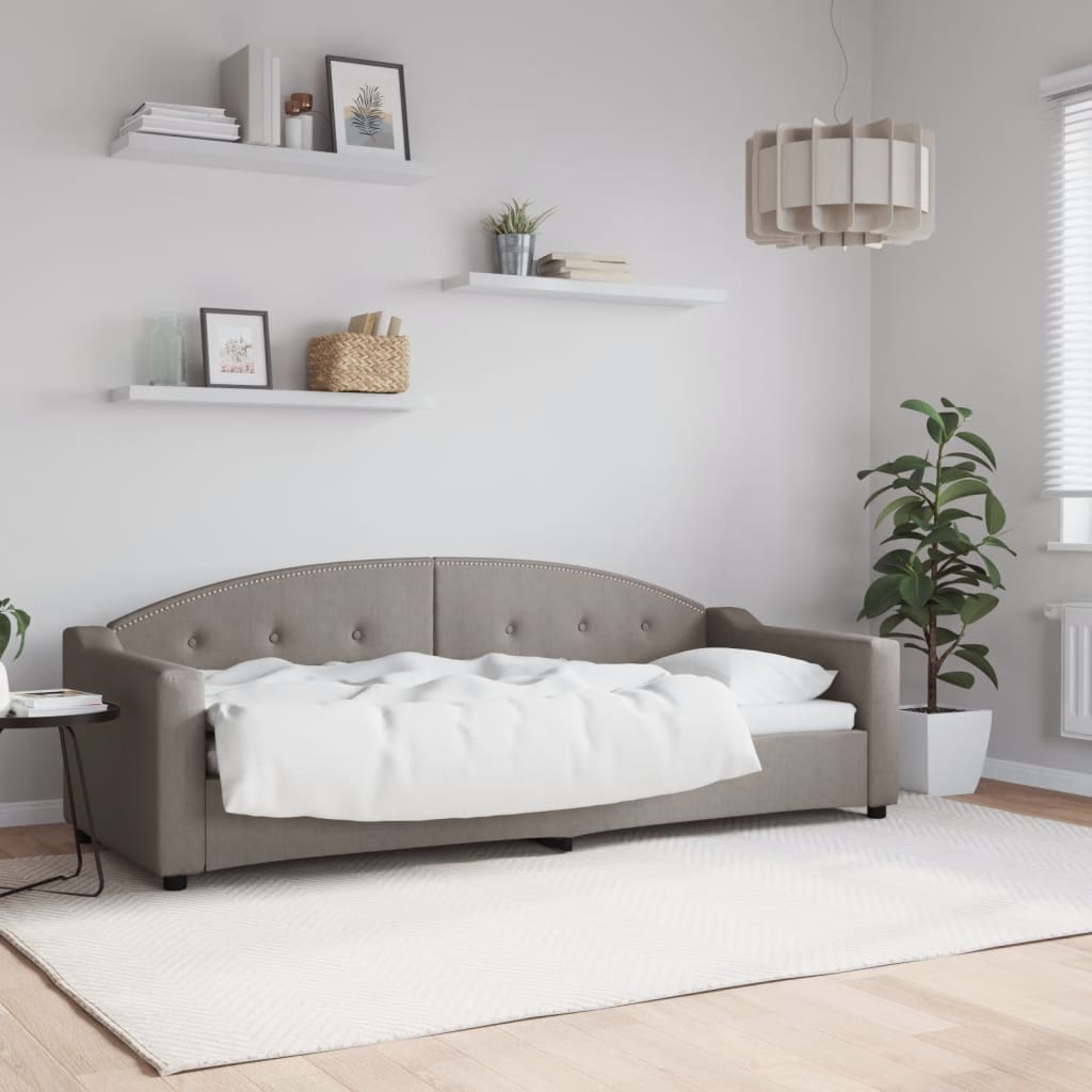 daybed 80x200 cm stof gråbrun