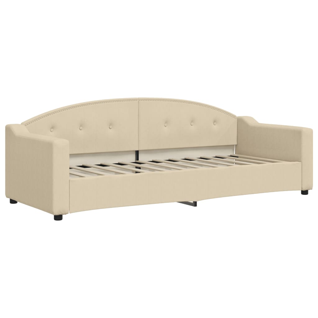 daybed 80x200 cm stof cremefarvet