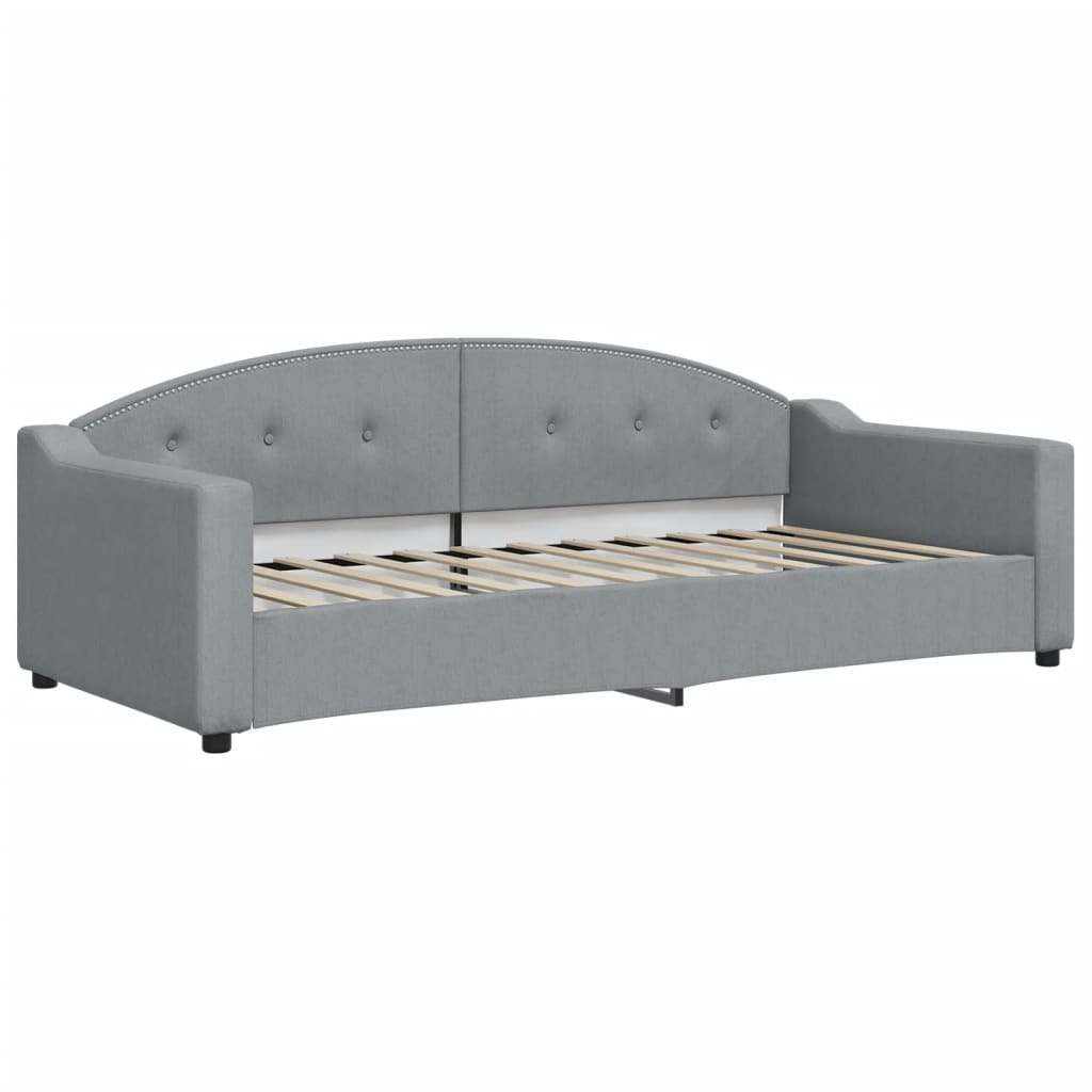 daybed 90x200 cm stof lysegrå