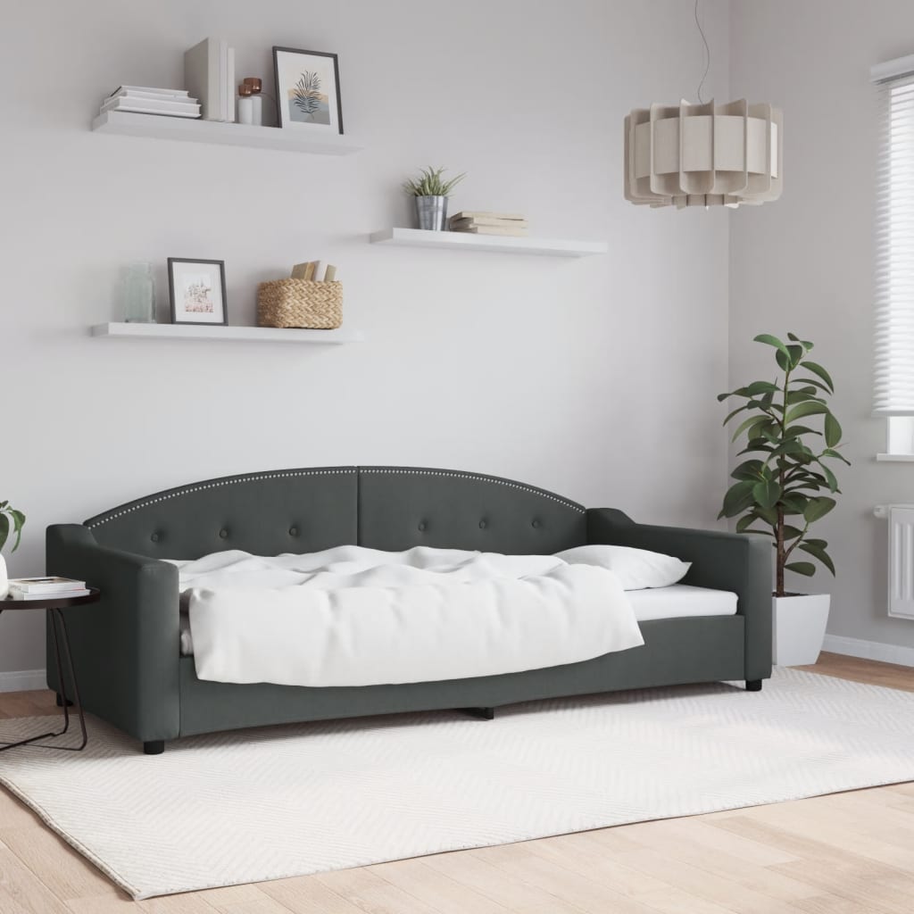 daybed 90x200 cm stof mørkegrå