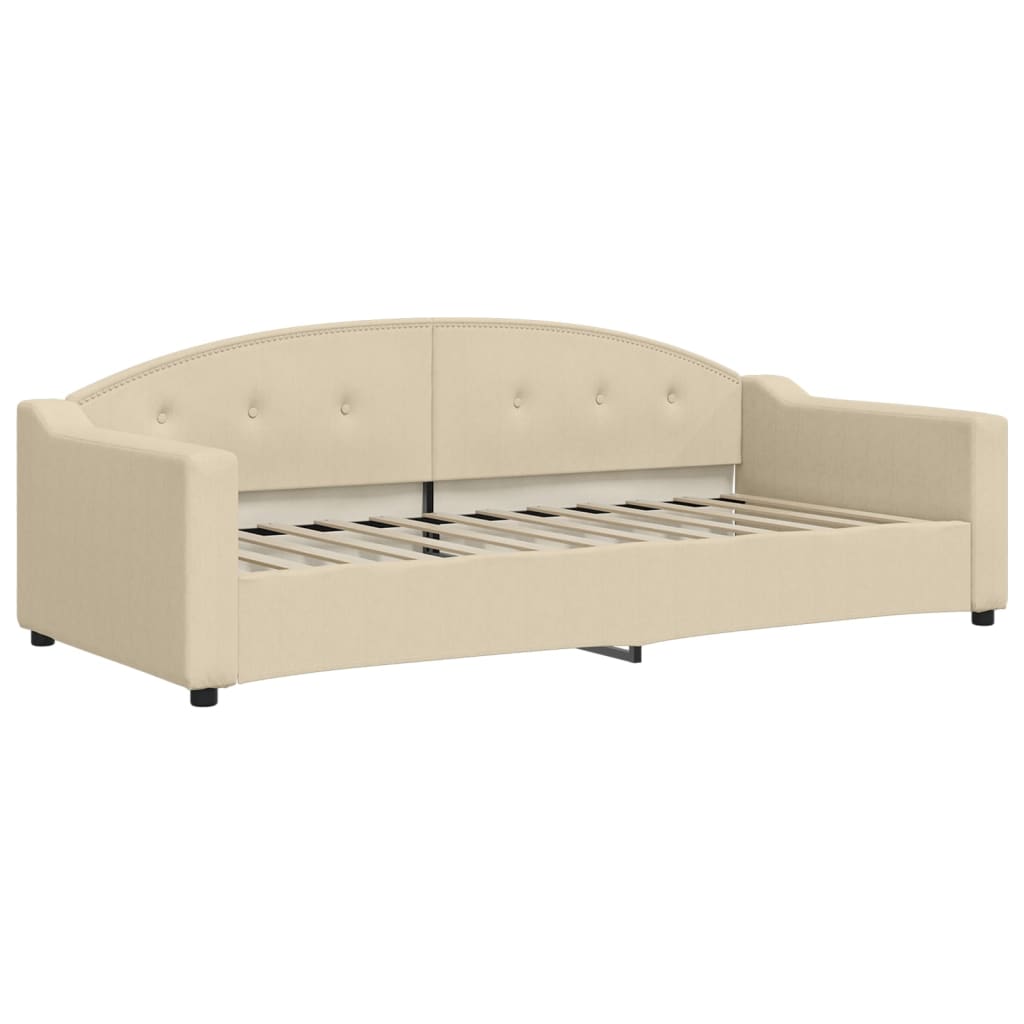 daybed 90x200 cm stof cremefarvet