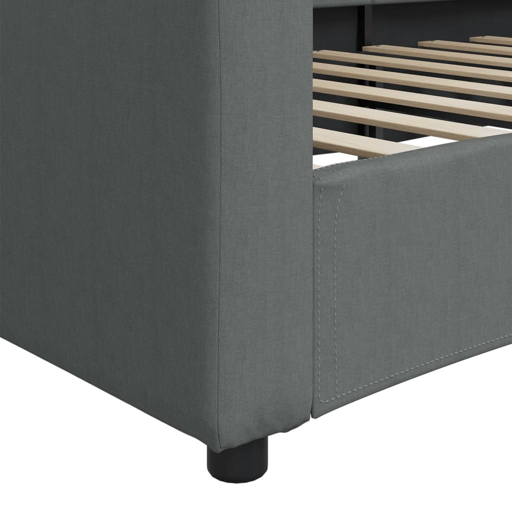 daybed 100x200 cm stof mørkegrå