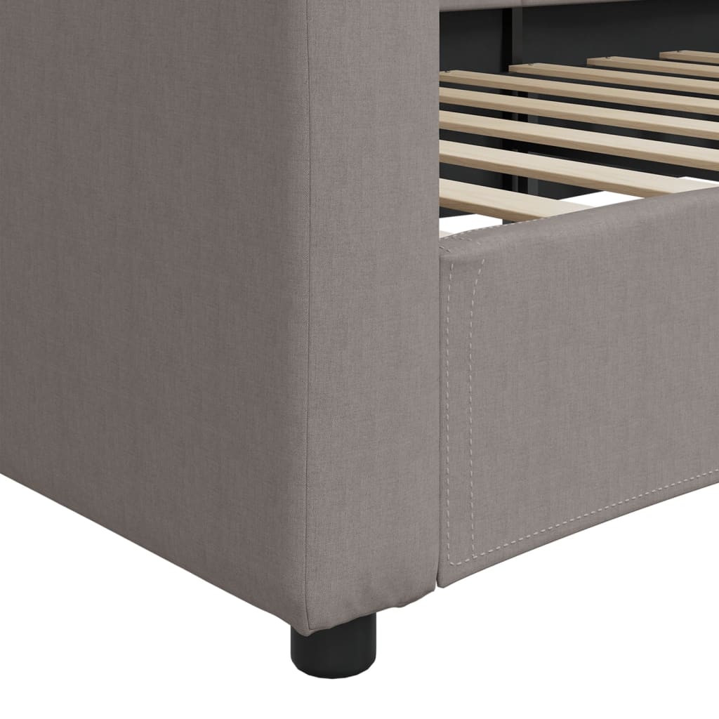 daybed 100x200 cm stof gråbrun