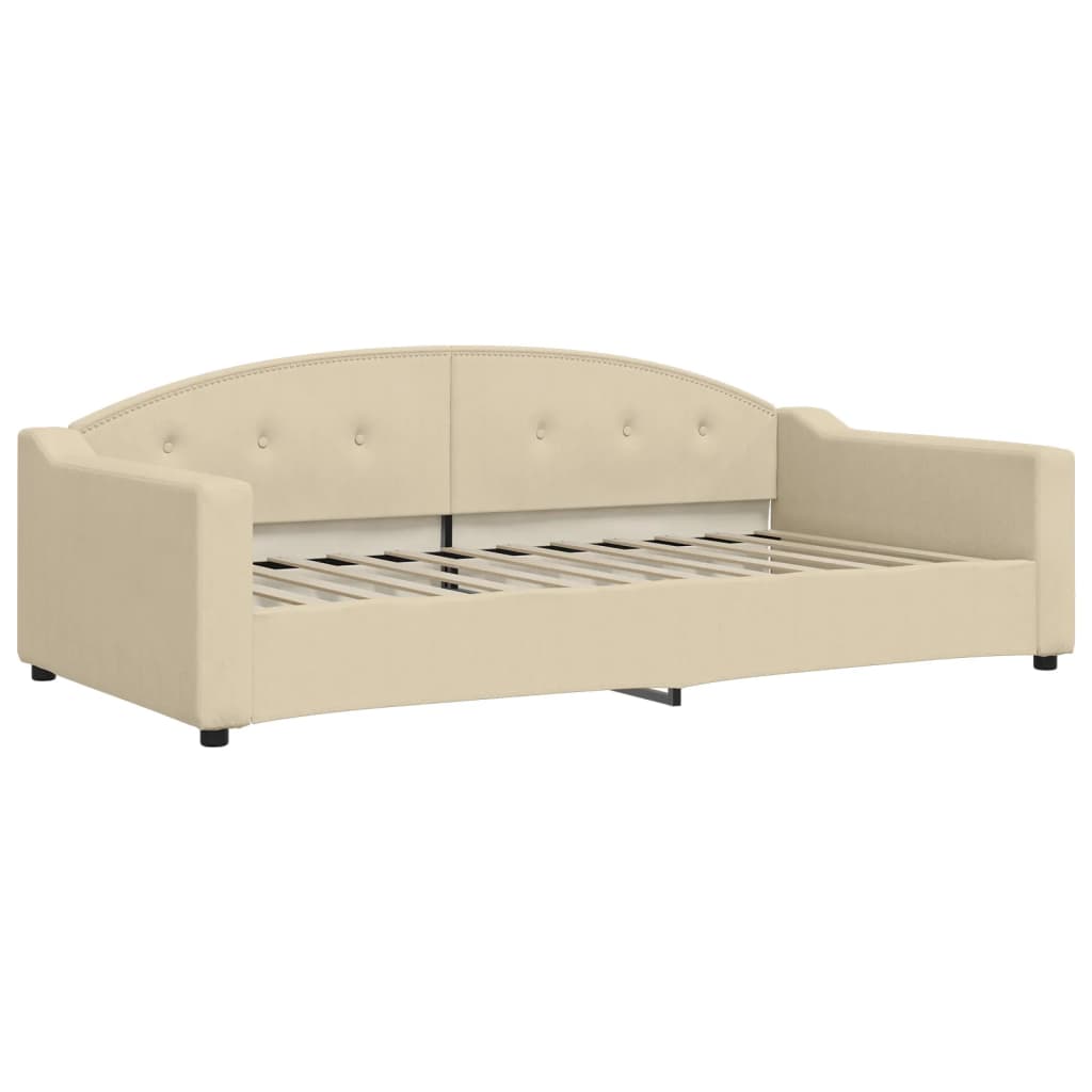 daybed 100x200 cm stof cremefarvet
