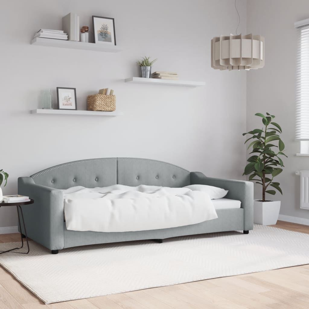 daybed 90x190 cm stof lysegrå