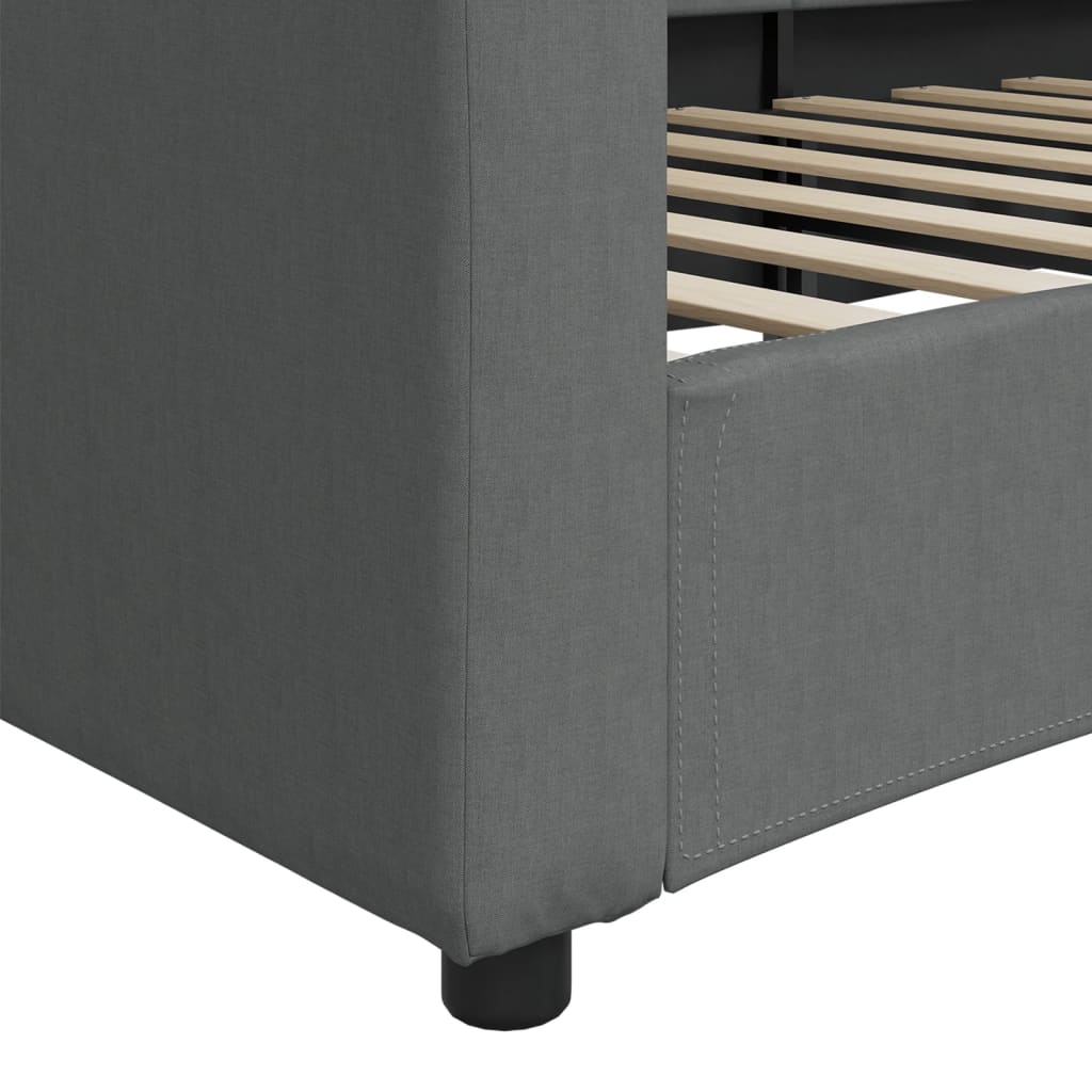 daybed 90x190 cm stof mørkegrå
