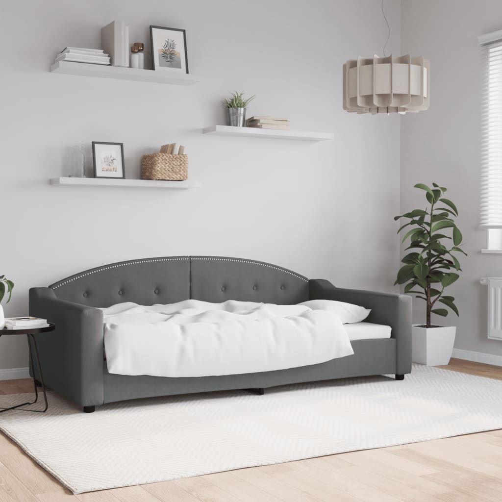 daybed 90x190 cm stof mørkegrå
