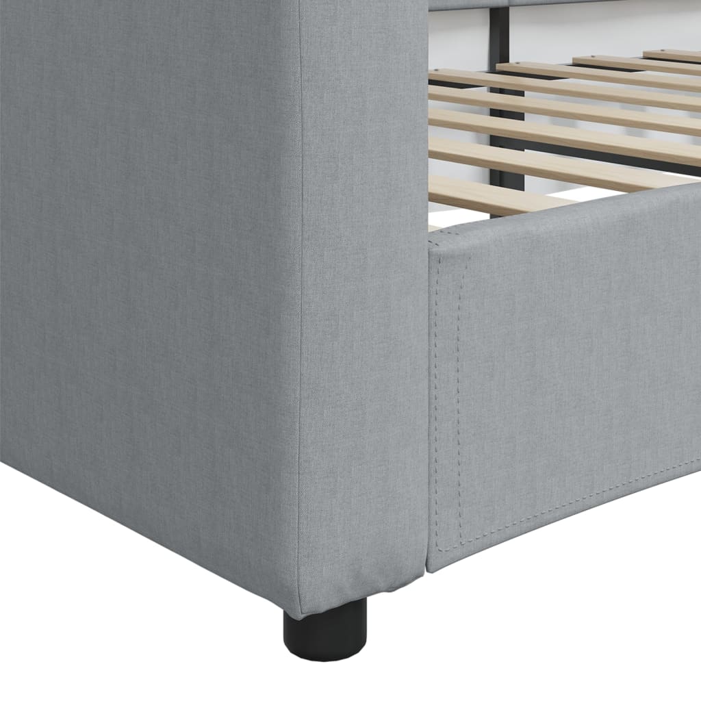daybed 100x190 cm stof lysegrå