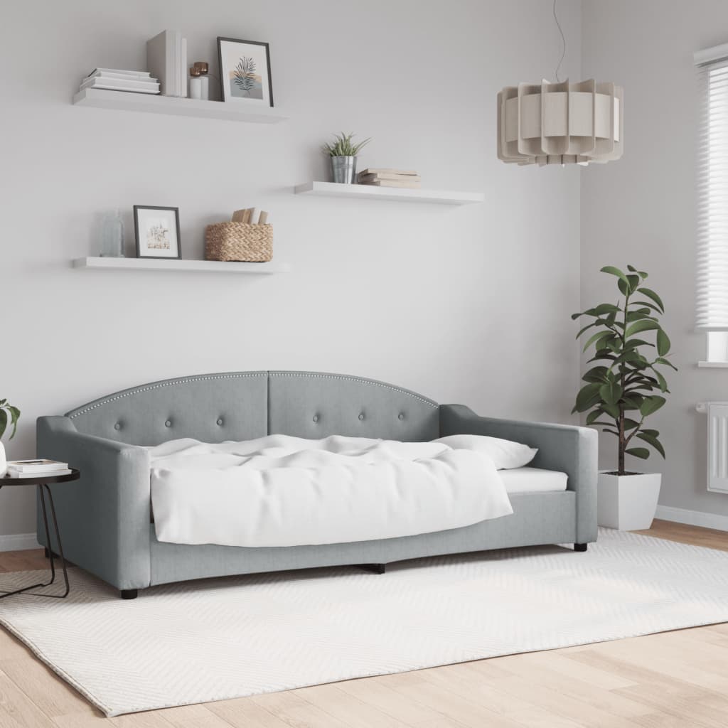 daybed 100x190 cm stof lysegrå