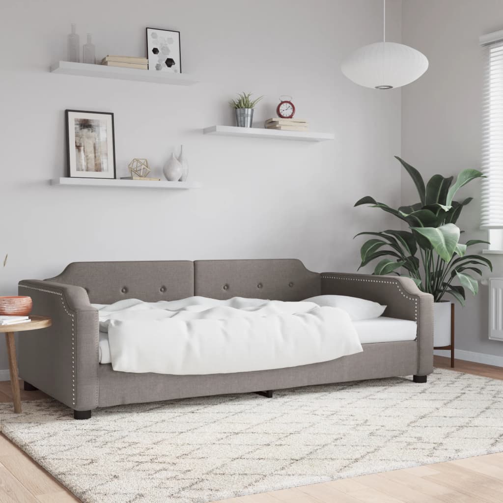 daybed 80x200 cm stof gråbrun