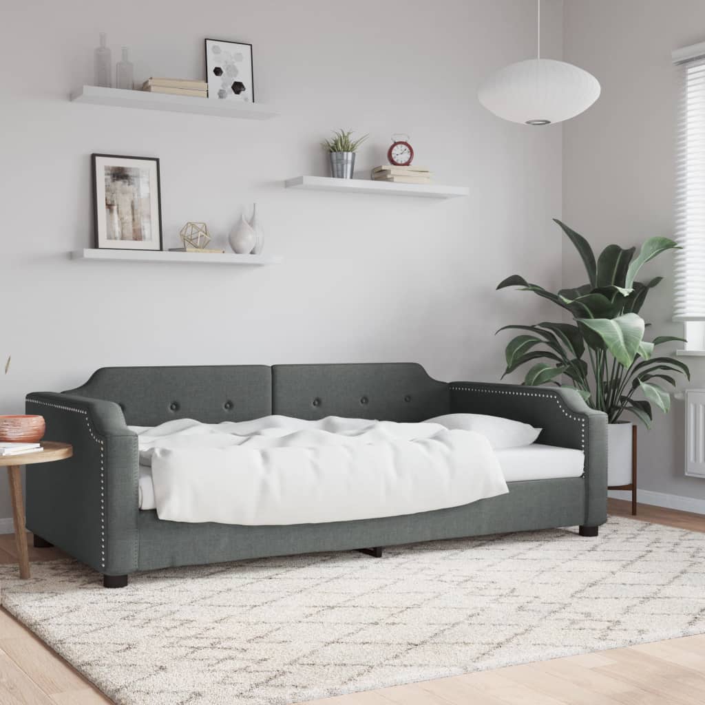 daybed 90x200 cm stof mørkegrå