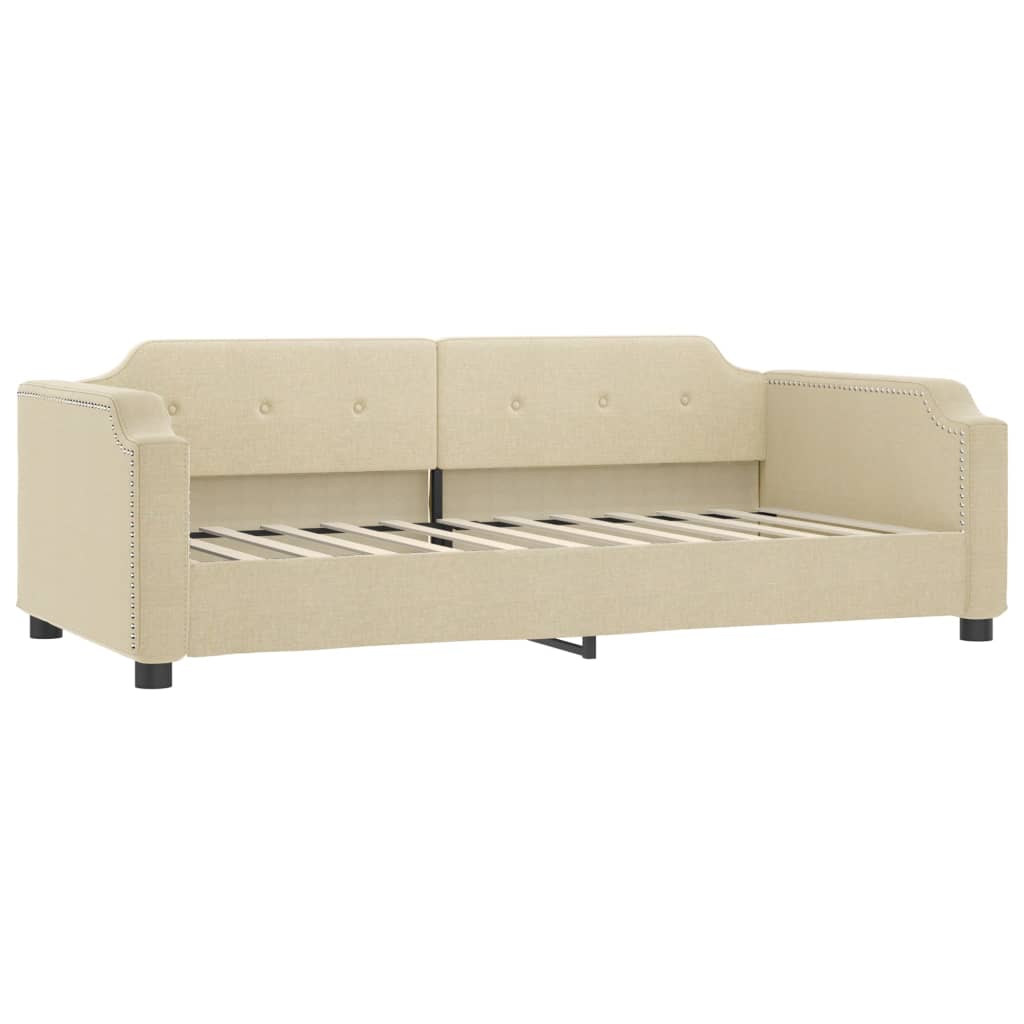 daybed 90x200 cm stof cremefarvet