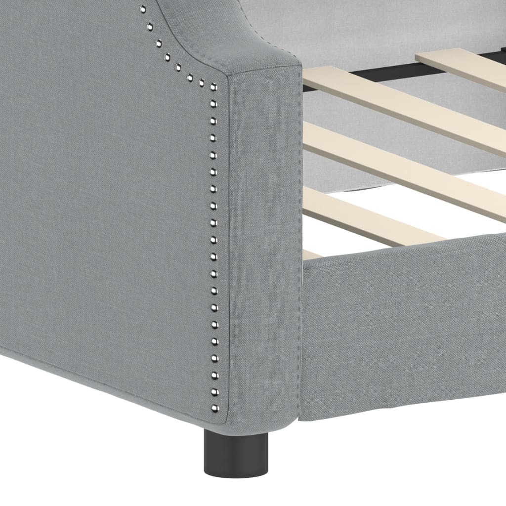 daybed 100x190 cm stof lysegrå